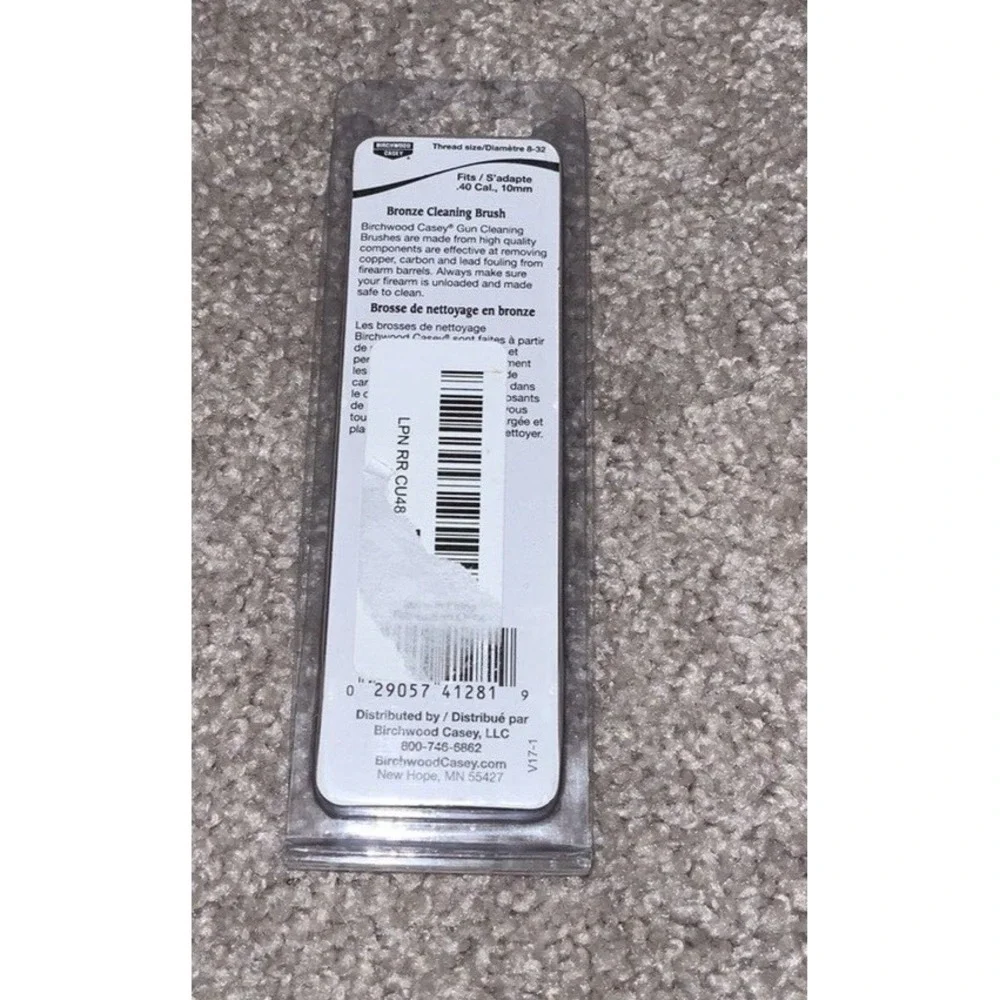 Birchwood‎ Casey 41281 Bronze 40 Caliber Firearm Cleaning Brush